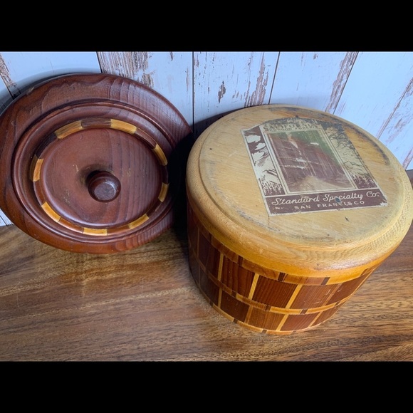 Vintage California Redwood Bowl & Lid Standard - Picture 4 of 4